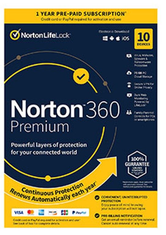 NORTON 360 PREMIUM FOR 10 DEVICES